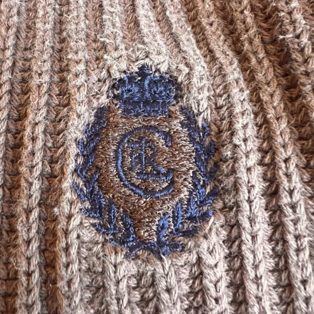 Vintage Chaps Ralph Lauren Rib Knit Preppy Academia‎ Sweater Men L Brown Cotton